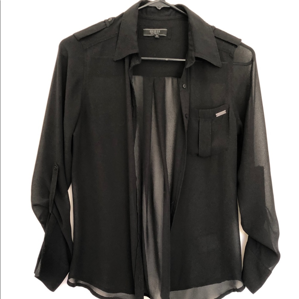 Semi transparent black blouse